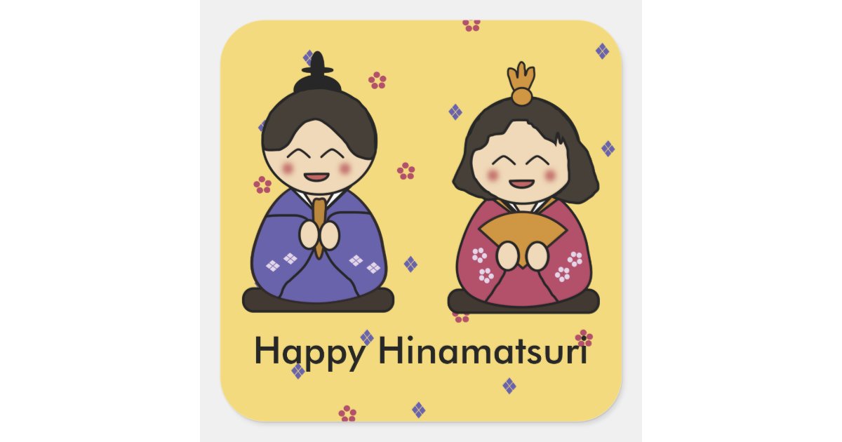 Hina Ningyo Square Stickers | Zazzle