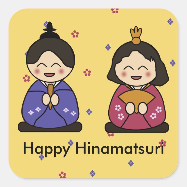 Hina Ningyo Square Stickers (Front)