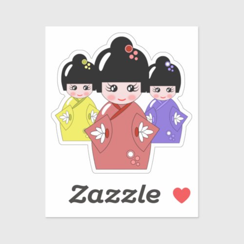 Hinamatsuri Girls Day Japanese Doll  Sticker