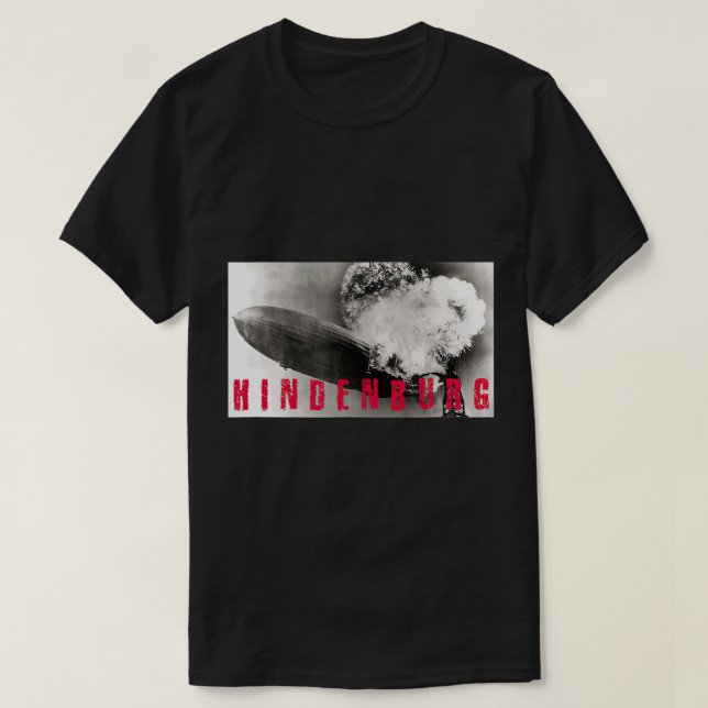 Hindenburg Disaster Explosion Burning T-Shirt Tee (Design Front)