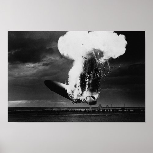 Hindenburg Disaster _ Zeppelin Explosion Photo Poster