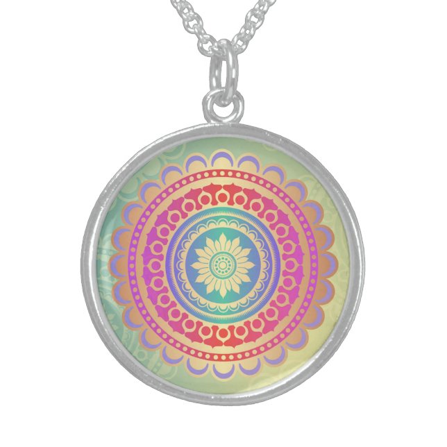 Hindi art sterling silver necklace (Front)