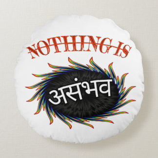 Hindi Funny quotes and slogans Round Pillow
