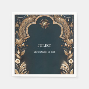 Hindi Henna Mehndi Indian Style Bridal Shower Napkins