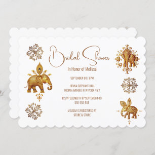 Hindi Indian elephant bride to be bridal shower Invitation