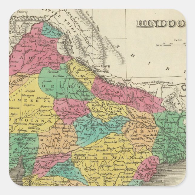 Hindoostan 3 square sticker (Front)