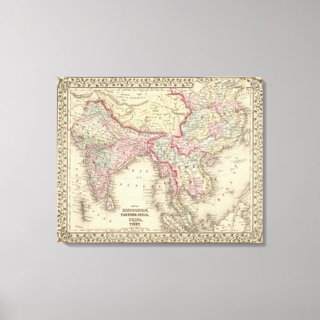 Hindoostan, Farther India, China, Tibet 2 Canvas Print (Front)