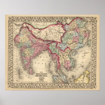 Hindoostan  Farther India  China  Tibet Poster by davidrumsey at Zazzle