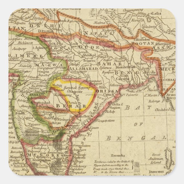 Hindoostan or India Square Sticker (Front)
