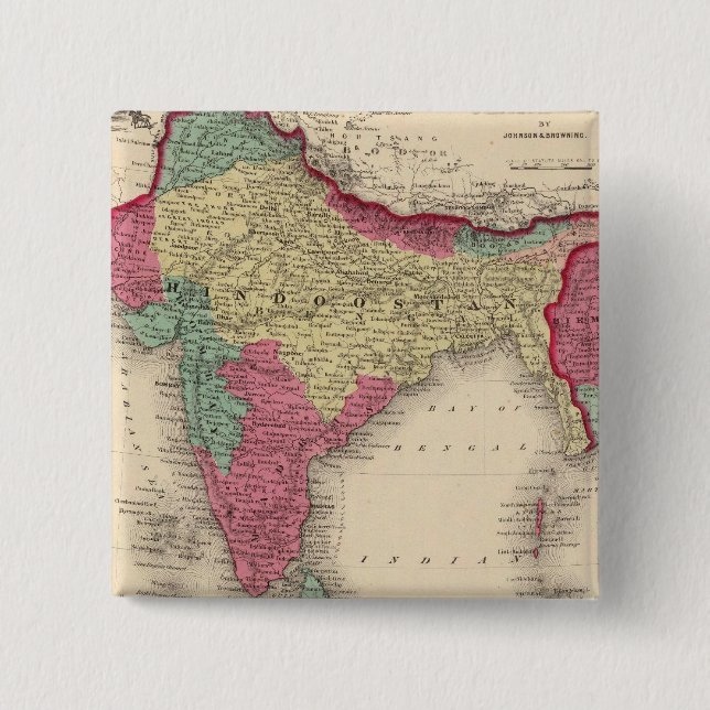 Hindostan Or British India Pinback Button (Front)