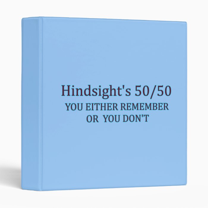 Hindsight's 50/50 You Either Remember Or You Don't Vinyl Binder