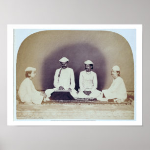 Hindu Brahmins in Delhi, 19th century (sepia photo Poster