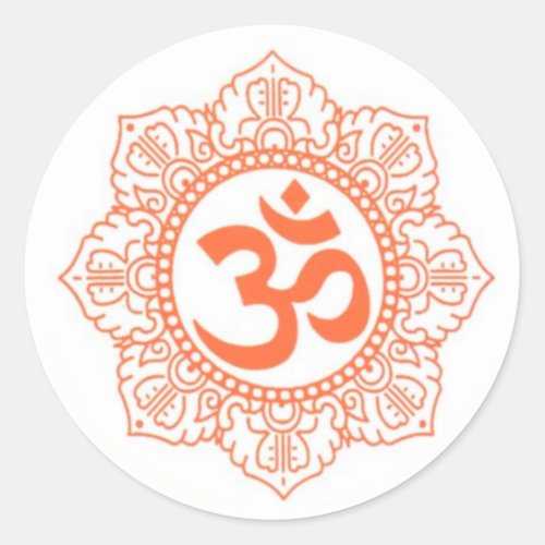 HINDU _ BUDDHA SYMBOLS OMOHM CLASSIC ROUND STICKER