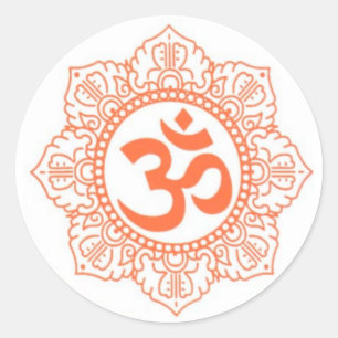 HINDU - BUDDHA SYMBOLS OM,OHM CLASSIC ROUND STICKER