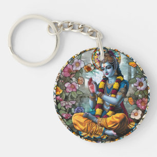 Hindu Deity Protection Keychain, Krishna Energy Keychain
