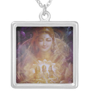 Hindu Divi Trinity Beautiful Silver Plated Necklace