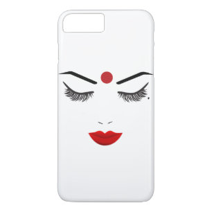 Hindu Dot Beauty Face Lashes & Red Lips Makeup iPhone 8 Plus/7 Plus Case