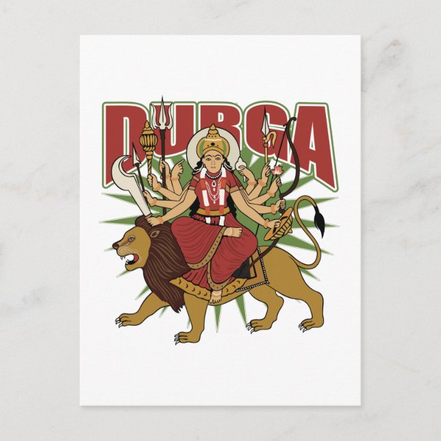 Hindu Durga Postcard (Front)