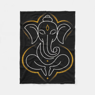 Hindu Ganesha Puja Elephant God India Meditation Y Fleece Blanket