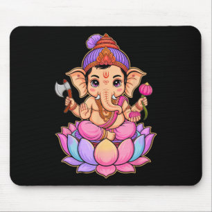 Hindu Ganesha Puja Elephant God India Meditation Y Mouse Pad