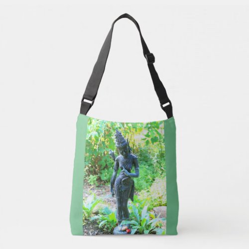 hindu garden deity green crossbody bag