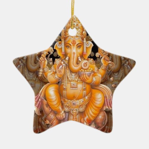 Hindu God Ganesh Ceramic Ornament