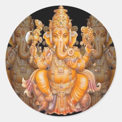 Hindu God Ganesh Classic Round Sticker