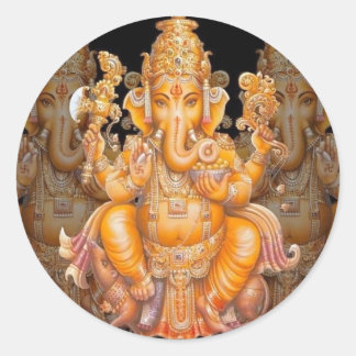Hindu God Ganesh Classic Round Sticker
