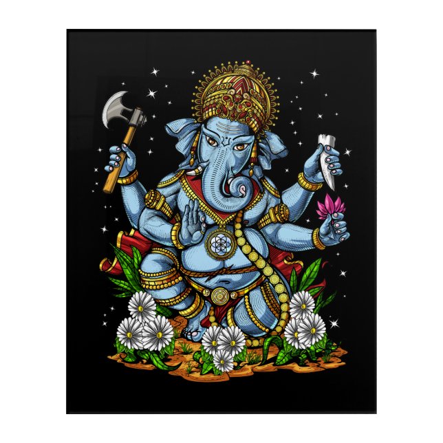 Hindu God Ganesha Acrylic Print (Front)
