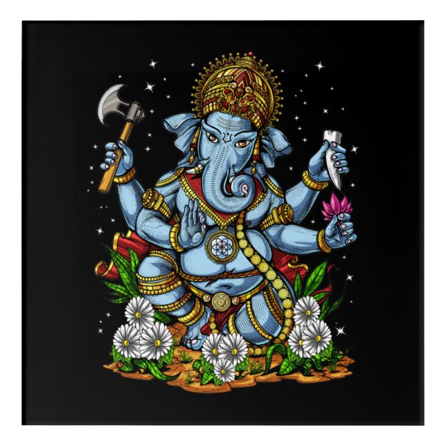 Hindu God Ganesha Acrylic Print (Front)