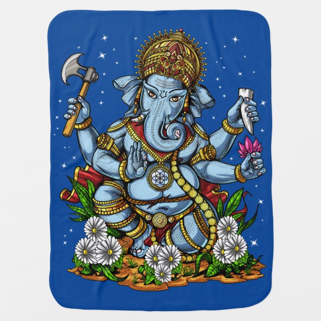 Hindu God Ganesha Baby Blanket (Front)