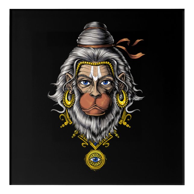 Hindu God Hanuman Acrylic Print (Front)