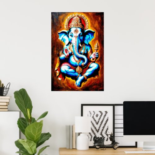 Hindu God Lord Ganesh Digital Art Download Poster