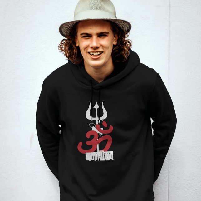 Hindu God Shiva Om Namah Shivay with Trident OM Hoodie (Creator Uploaded)