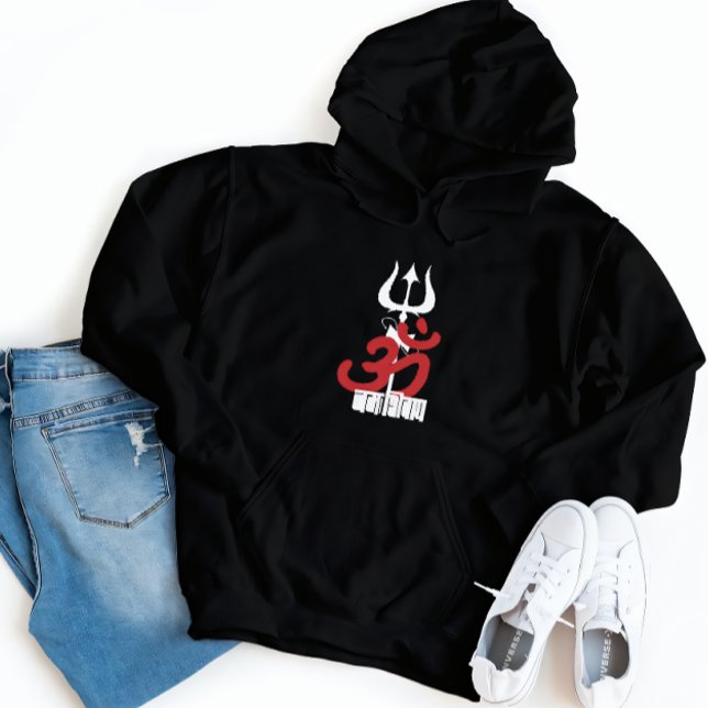 Hindu God Shiva Om Namah Shivay with Trident OM Hoodie (Creator Uploaded)