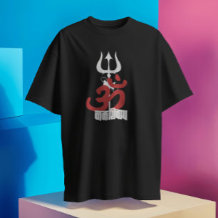 Hindu God Shiva Om Namah Shivay with Trident OM T-Shirt