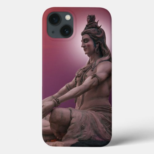 Hindu god Shiva sculpture sitting in meditation iPhone 13 Case