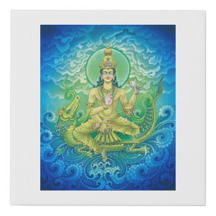 Hindu god Varuna- the God of the Oceans Faux Canvas Print