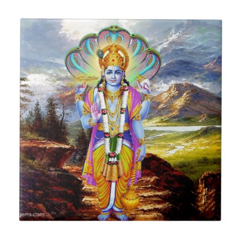 HINDU GOD VISHNU CERAMIC TILE