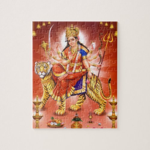 Hindu Goddess Durga Tiger Jigsaw Puzzle