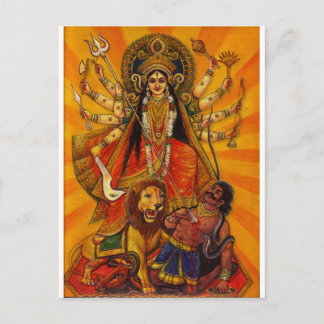 HINDU GODDESS DURGA VICTORY OVER EVIL POSTCARD