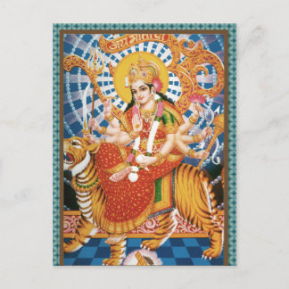 Hindu Goddess Durga With Tiger Cards