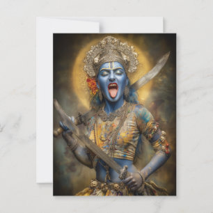 Hindu Goddess Kali Modern Painting Shakti Art Postcard