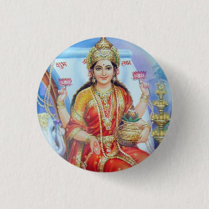 Hindu Goddess Lakshmi Devi Pinback Button
