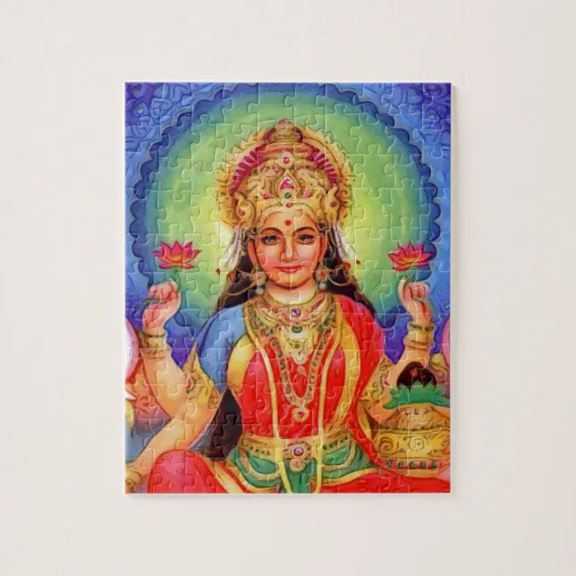 Hindu Goddess Lakshmi Maa Jigsaw Puzzle Zazzle