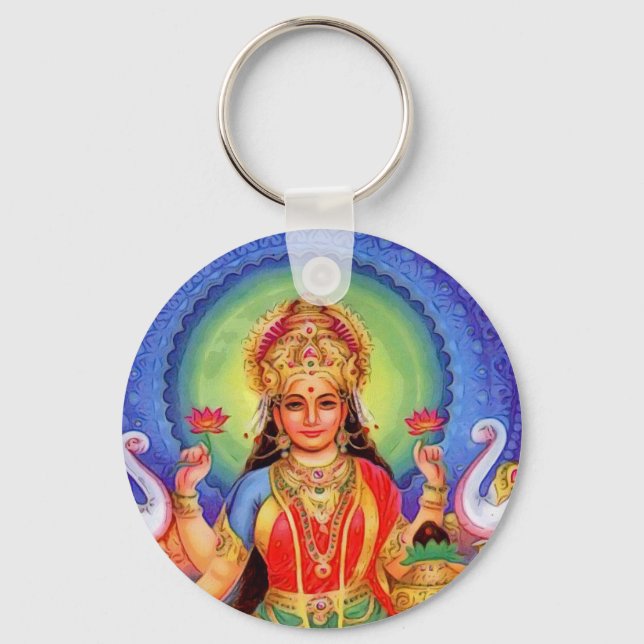 Hindu Goddess Lakshmi Maa Keychain (Front)
