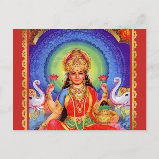 Hindu Goddess Lakshmi Maa Postcard (Front)