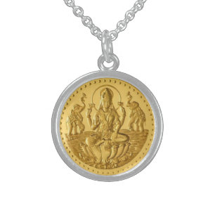HINDU GODDESS LAKSHMI STERLING SILVER NECKLACE