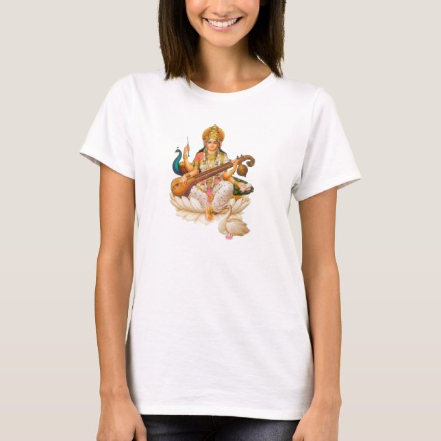 Hindu Goddess Saraswati, t-shirt design (Front)