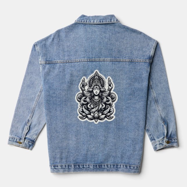 Hindu Goddess Shiva denim jacket (Back)